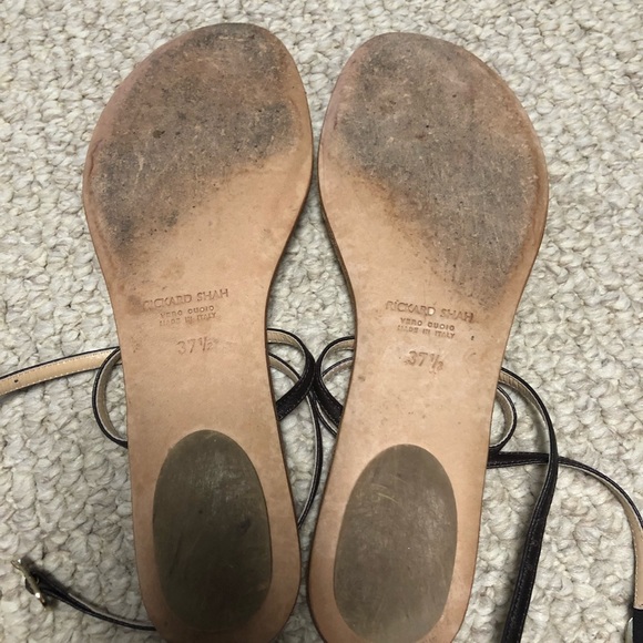 Rickard Shah Brown Leather Strappy Sandals - Picture 4 of 6